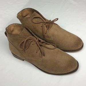 Lucky Brand Garboh Womens Size 8.5M Tan Suede Lace Up Chukka Ankle Boots Booties